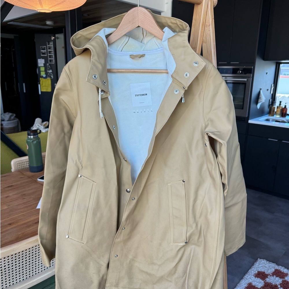 Stutterheim Beige Hooded Raincoat